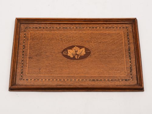 Edwardian Inlaid Oak Tray, Circa 1905