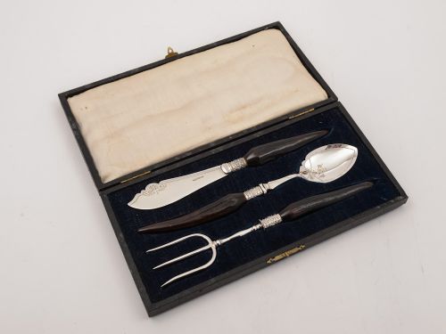 Edwardian Antler Handled Serving Set, Circa 1905