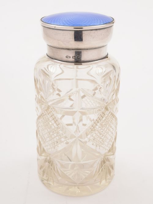 Art Deco Silver Topped Bath Salts Jar, Birmingham 1930