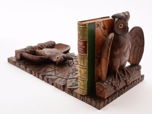 Black Forest Owl Book Slide, Circa 1900