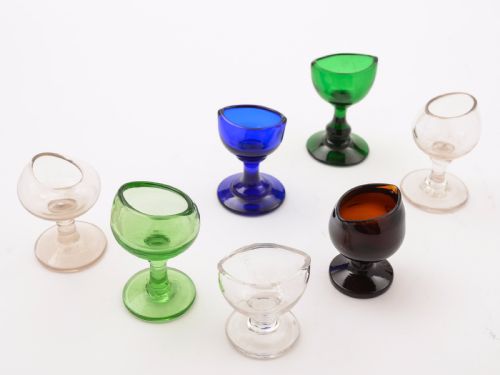 Collection of 7 Victorian Eye Baths, Circa 1890