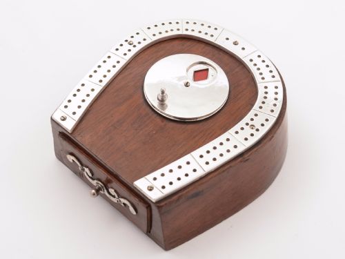 Edwardian Mahogany Cribbage Board, Circa 1905