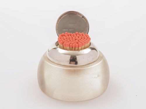 Edwardian Silver Topped Glass Matchstriker, London 1908