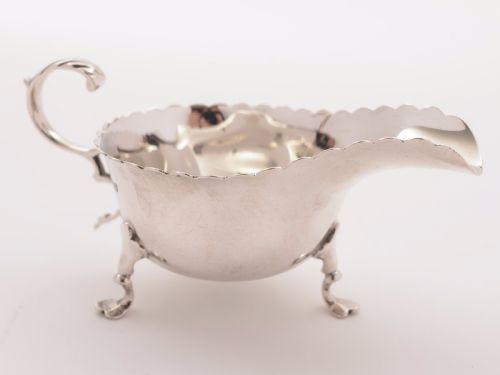 George V Silver 'Coin' Sauce Boat, Sheffield 1922