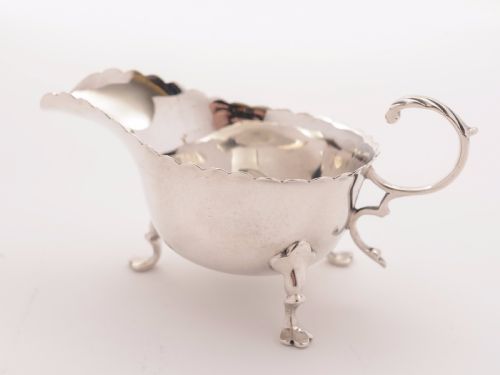 fig 1. George V Silver 'Coin' Sauce Boat, Sheffield 1922