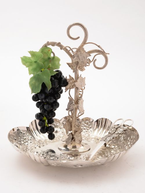 Victorian Silver Plated Grape Dish, Circa 1880