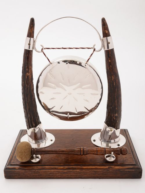 Victorian Antler Mounted Dinner Gong, Circa 1890