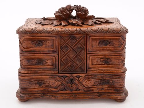 Black Forest Carved Jewellery Box, Circa 1900