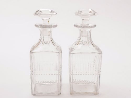 Pair of Edwardian Cut Glass Decanters, Circa 1905