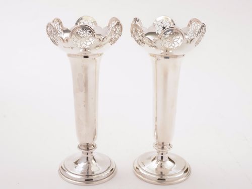 Pair of Silver Vases, Sheffield 1911