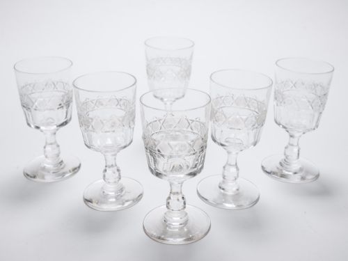 Edwardian Set of 6 Port Glasses, Circa 1905