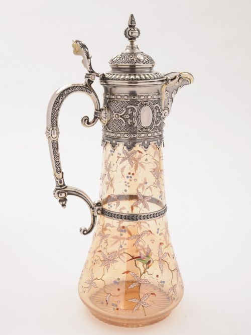 Bohemian Silver Topped Claret Jug, Circa 1900