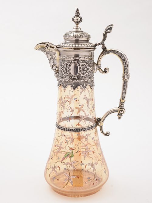 fig 1. Bohemian Silver Topped Claret Jug, Circa 1900