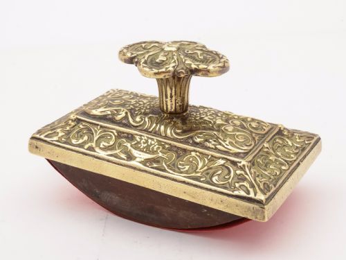 Edwardian Brass Rocker Blotter, Circa 1905