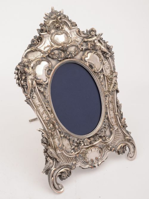 French Silver on Copper Photo Frame, Circa 1900