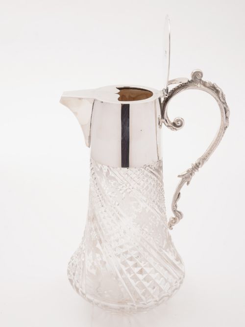 fig 1. Victorian Etched and Cut Glass Claret Jug, Circa 1890