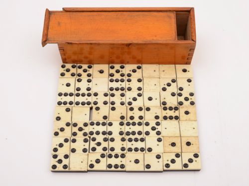 Edwardian Bone and Ebony Dominoes, Circa 1905