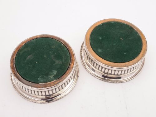 fig 1. Pair of Sheffield Plated Coasters, Circa 1840