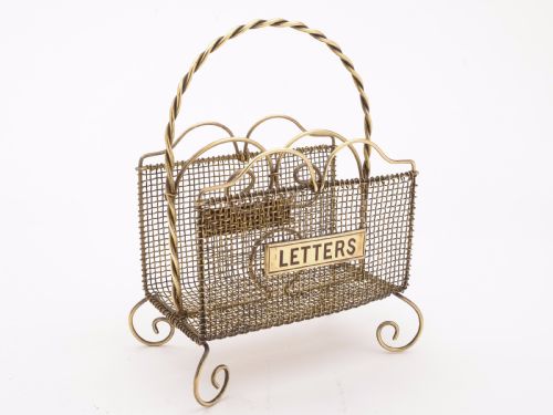 Victorian Brass Wire Work Letter Rack, Circa 1890