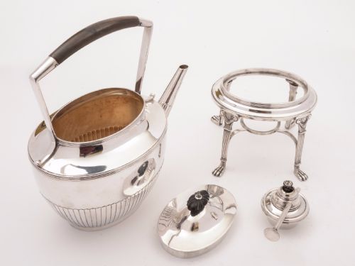 fig 1. Victorian Silver Plated Kettle on Stand, Elkington 1883