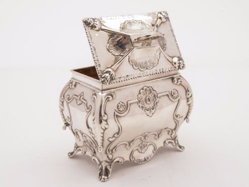 fig 1. Edwardian Silver Tea Caddy, Chester 1908