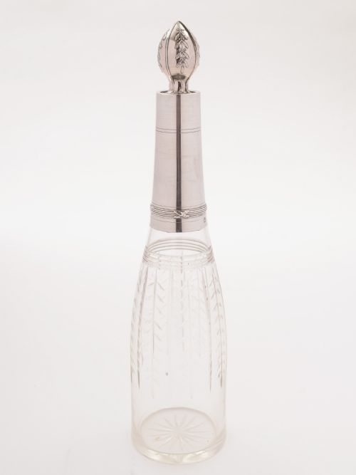 French Silver-topped Liqueur Decanter, Circa 1900