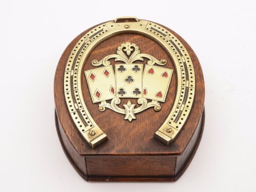 Victorian Oak and Brass Cribbage Board, Circa 1890