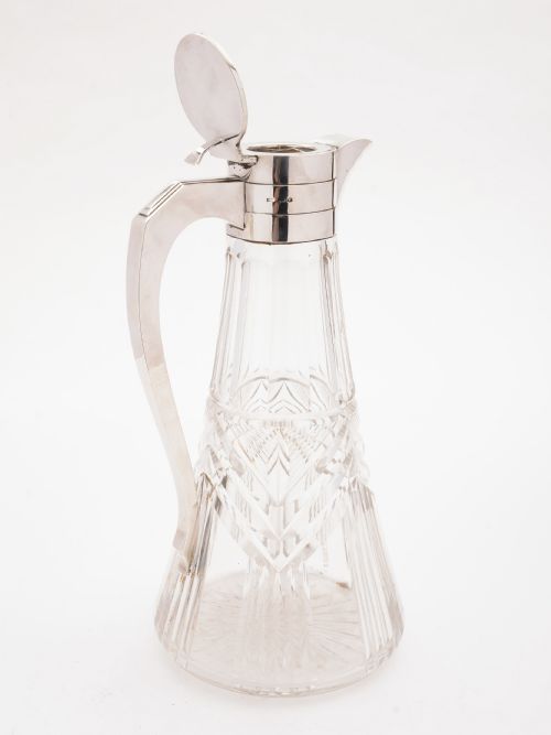 fig 1. Art Deco Silver Topped Claret Jug, Sheffield 1939