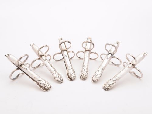 Set of 6 Christofle Asparagus Servers, Circa 1900
