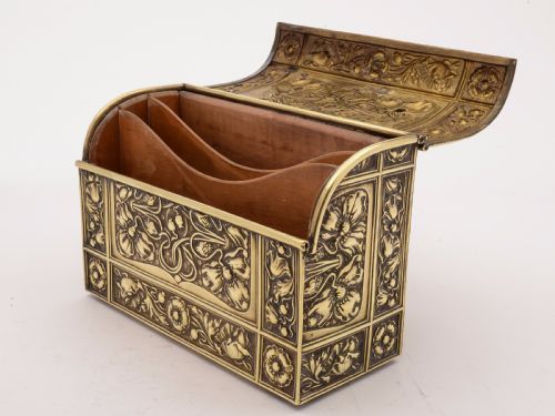 Art Nouveau Brass Document Box, Circa 1900