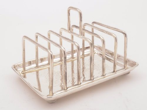 fig 1. Victorian Silver Plated Toast Rack, May 1881