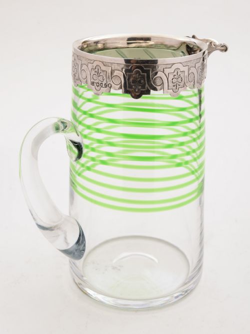 fig 1. Victorian Glass and Silver Topped Jug, London 1874