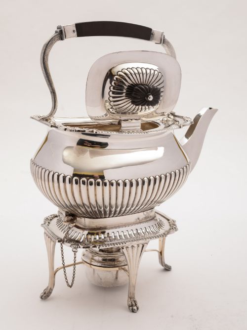 fig 1. Edwardian Large Silver Plated Kettle on Stand, Circa 1905