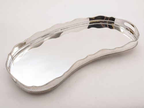 Edwardian Kidney Shaped Gallery Tray, Circa 1905