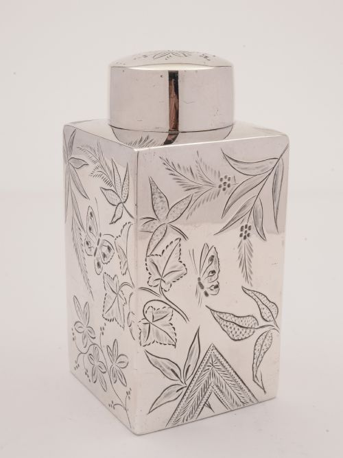 Victorian Silver Plated Tea Caddy, Circa 1890