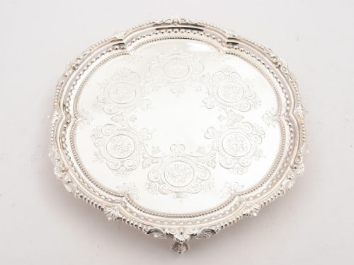 Victorian Silver Plated Salver/tray, Circa 1890