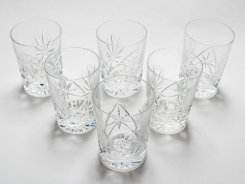 Set of 6 Cut Glass Tumblers, Circa 1920