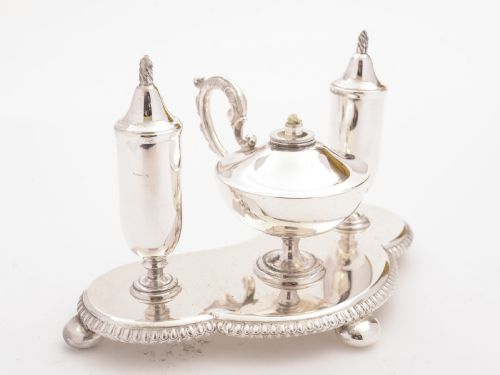 Edwardian Silver Plated Cigar/table Lighter, Circa 1905