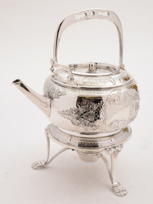 Victorian Tea Kettle on Stand, Circa 1880