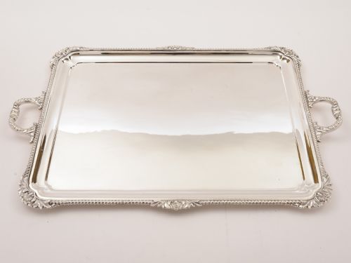 Large Victorian Silver Plated Serving Tray, Circa 1890