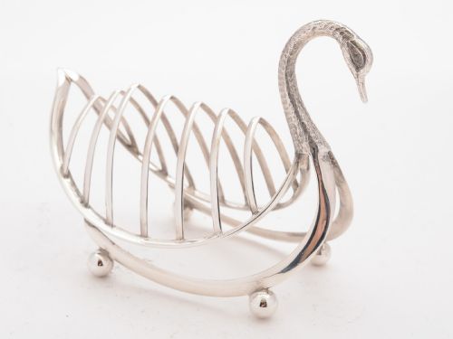 Novelty Silver Plated Swan Toast Rack, Circa 1890