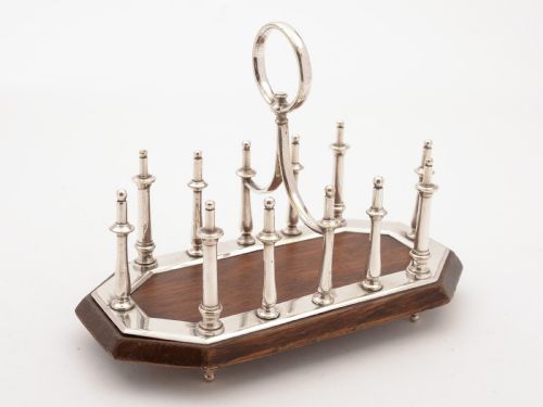 Victorian Oak and Silver Plated Toast Rack, Circa 1890