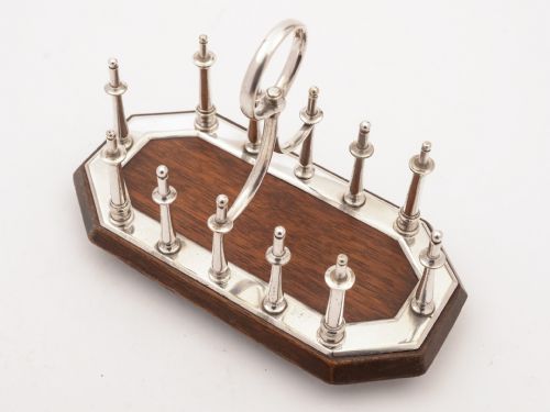 fig 1. Victorian Oak and Silver Plated Toast Rack, Circa 1890