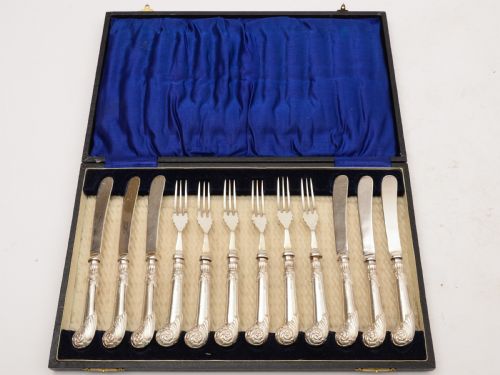 Cased Silver Handled Dessert Set, Sheffield 1925