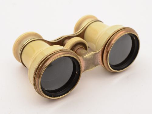 Pair of Bone and Brass Opera Glasses, Circa 1900