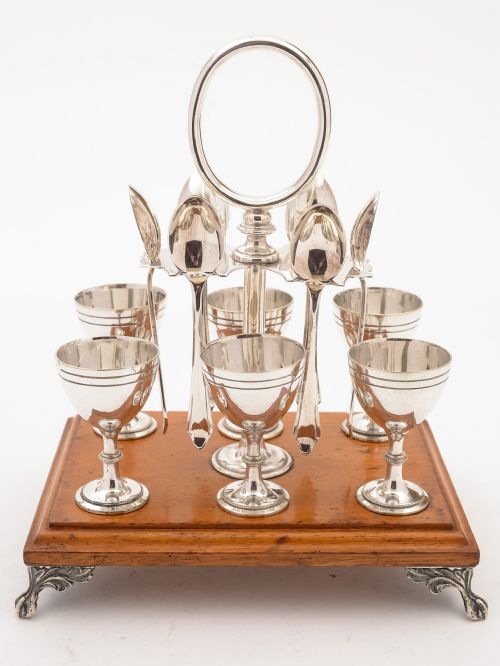 fig 1. Victorian 6 Person Egg Cruet, Circa 1890