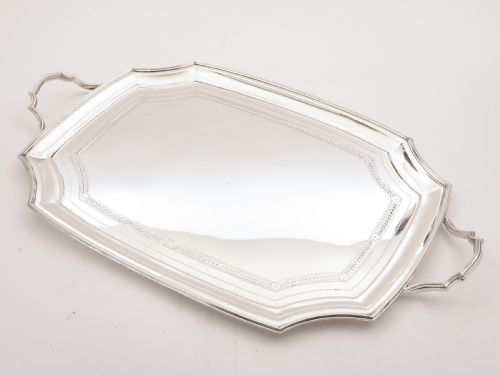Edwardian Silver Plated Serving Tray, Circa 1905