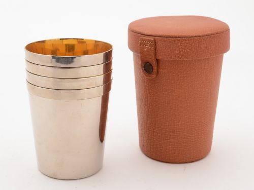 Cased Set of 4 Drinking Cups, Circa 1920