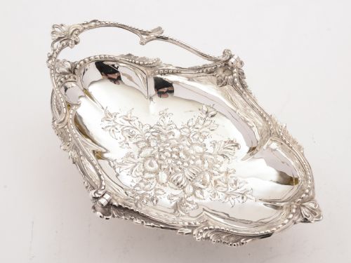 fig 1. Victorian Silver Plated Cake Basket, Circa 1870