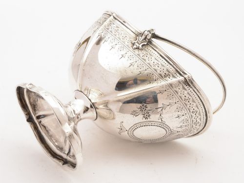 fig 1. Victorian Silver Sugar Basket, London 1869